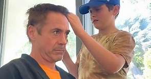 Robert Downey Jr. shares video of son Exton, daughter Avri shaving his head: Watch