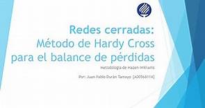 Análisis de redes cerradas: Método de Hardy Cross