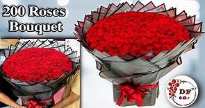 How To Make 200 Roses Bouquet | 200 Red Rose Bouquet | 100 Rose Bouquet | Big Bouquet | Dream Flower