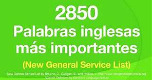 2850 Palabras inglesas más importantes (New General Service List) NGSL
