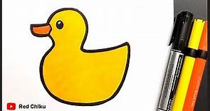 How To Draw Cute Yellow Duck || Duck Drawing Easy || Duck Drawing For Kids