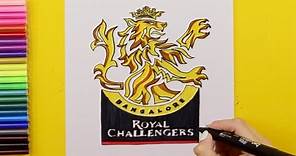 How to draw Royal Challengers Bangalore (RCB) Logo - IPL Team