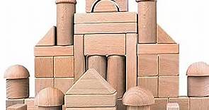 Wooden Building Blocks Set for Kids - Stacker Stacking Game Construction Toys Set Preschool Colorful Learning Educational Toys - Geometry Wooden Blocks for 3+ Year Old Boys & Girls