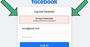 Fix wrong credentials invalid username or password facebook login error
