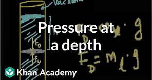 Pressure at a depth in a fluid | Fluids | Physics | Khan Academy