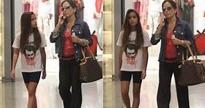Glória Pires passeia com a filha mais nova em shopping carioca