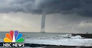 Watch: Huge Waterspout Appears Off The Italian Coast Near Rome
