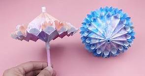 教你折可收縮的立體小花傘，成品非常漂亮，手工DIY摺紙教學/ Origami Umbrella That Open And Closes