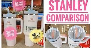 Stanley 40 oz vs 30 oz The Quencher H2.0 FlowState Tumbler with Straw Lid & Handle NEW 2022 Rose