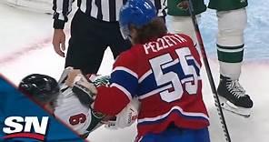 Canadiens' Michael Pezzetta Gets Into Second Fight of The Night After Huge Hit on Wild's Jon Merrill
