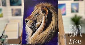 How To Paint A LION 🦁 acrylic painting tutorial