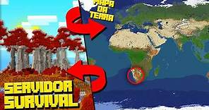 O MELHOR SERVIDOR DE MINECRAFT SURVIVAL BRASILEIRO com MAPA DA TERRA!