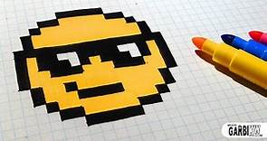 Handmade Pixel Art - How To Draw The Sunglasses emoji #pixelart