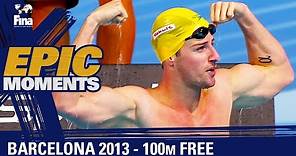 James Magnussen defends Gold in an incredible race! | #FINABarcelona2013 | 100m Free