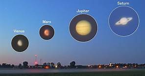 Venus, Mars, Jupiter, Saturn - Planetary alignment 2022 - visible to the naked eye. Nikon P1000 zoom