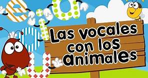 Las vocales A, E, I, O, U con animales para niños