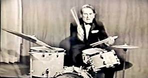 Gene Krupa on Playboy's Penthouse with Hugh Hefner 1961 from Gene Krupa Swing Swing Swing!