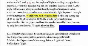 WILLEBRORD SNELL (1580-1626) Physics / History