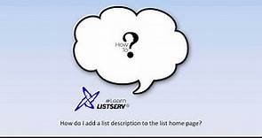 How to add a list description in LISTSERV®