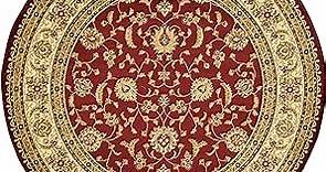 Unique Loom Voyage Collection Traditional Oriental Classic Intricate Design Area Rug (8' 0 x 8' 0 Round, Red/Gold)