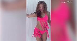 Shakira shows off her sexy curves in tiny pink bikini