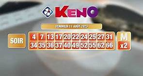 Tirage du soir Keno® du 11 août 2023 - Résultat officiel - FDJ