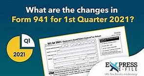 Changes in Form 941 for 1st Quarter 2021 | Revised Form 941 for 2021