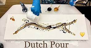 WOW Gorgeous 💛GOLDEN Leaf 🍂 Dutch Pour! So Simple and Elegant ~Acrylic Pouring | Fluid Art