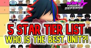 5 STAR TIER LIST! Who is the Best 5 Star Unit in All Star Tower Defense?