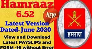 Hamraaz 6.52 latest (Dec 2020) Indian Army App - installing process... Form 16, Latest Payslips,etc