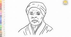 Harriet Tubman portrait drawing | How to draw Harriet Tubman face drawing step by step | art janag