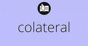 Que significa COLATERAL • colateral SIGNIFICADO • colateral DEFINICIÓN • Que es COLATERAL