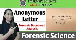 Anonymous Letters || Forensic Document Analysis