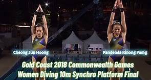 Full Match- Cheong Jun Hoong and Pandelela win Gold in 2018 Commonwealth Games 10m Diving Synchro