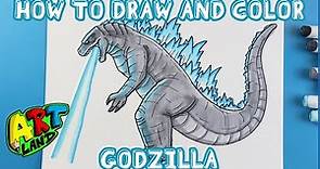 How to Draw and Color GODZILLA!!!