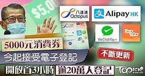 【5000元消費券】今日截至下午6時約155萬人進行電子登記　登入Tap&Go須輪候一個多小時【不斷更新】 - 香港經濟日報 - TOPick - 新聞 - 社會