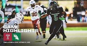 Game Highlights: North Texas 45, Temple 14 Football (October 14, 2023)