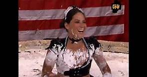 Olivia Munn Jumps Into a Giant Pie with Kevin Pereira g4tv