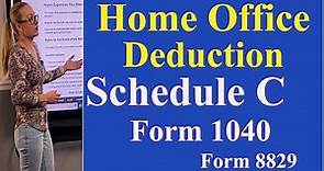 Home Office Deduction, Schedule C, Form 1040, Form 8829. How to write off your home office.