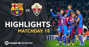 Resumen de FC Barcelona vs Elche CF (3-2)