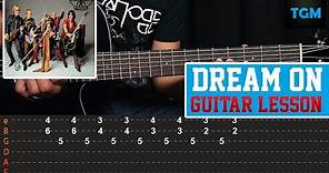Como Tocar - Dream On - Aerosmith - Guitar Lesson (Tutorial)