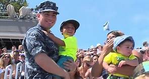 Navy Sailor Surprises Family During One Ocean Show | SeaWorld San Diego