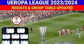 Europa League Game Result Today & Group Point Table Today Matchday 3 ¦ Europa League 2023/2024