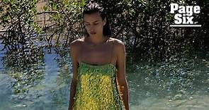 Irina Shayk swims in $700 sequined minidress to kick off 2024