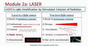 Comparison between Laser light and ordinary light