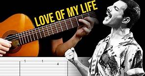 LOVE OF MY LIFE Guitar Tabs Easy Tutorial (Queen)