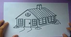 Como dibujar una casa paso a paso | How to draw a house