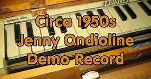 1950s Jenny Ondioline Demo Record - Synthesizer Precursor