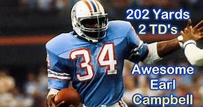 Awesome Earl Campbell - 1981 Seahawks At Oilers (Updated)