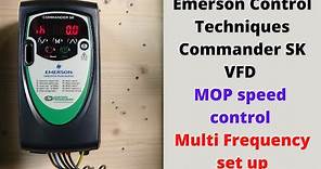 Emerson Control Techniques Commander SK VFD, MOP speed control, Multi Frequency set up. English
